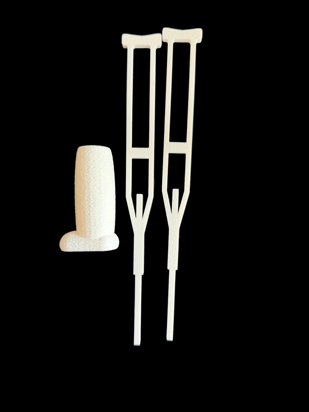 Elf crutches & cast