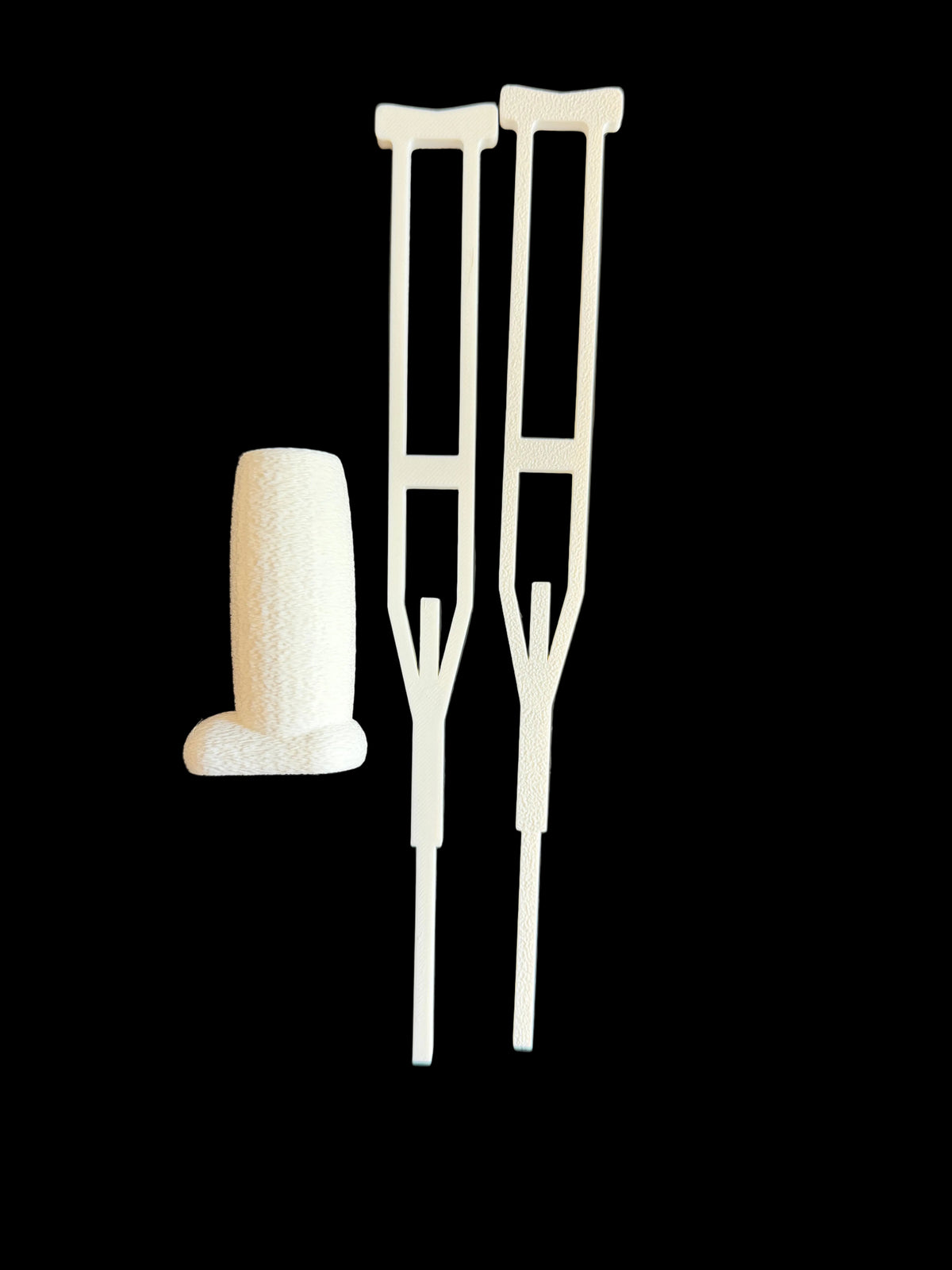 Elf crutches & cast